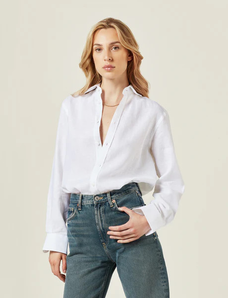 The Boyfriend: Linen, White | With Nothing Underneath