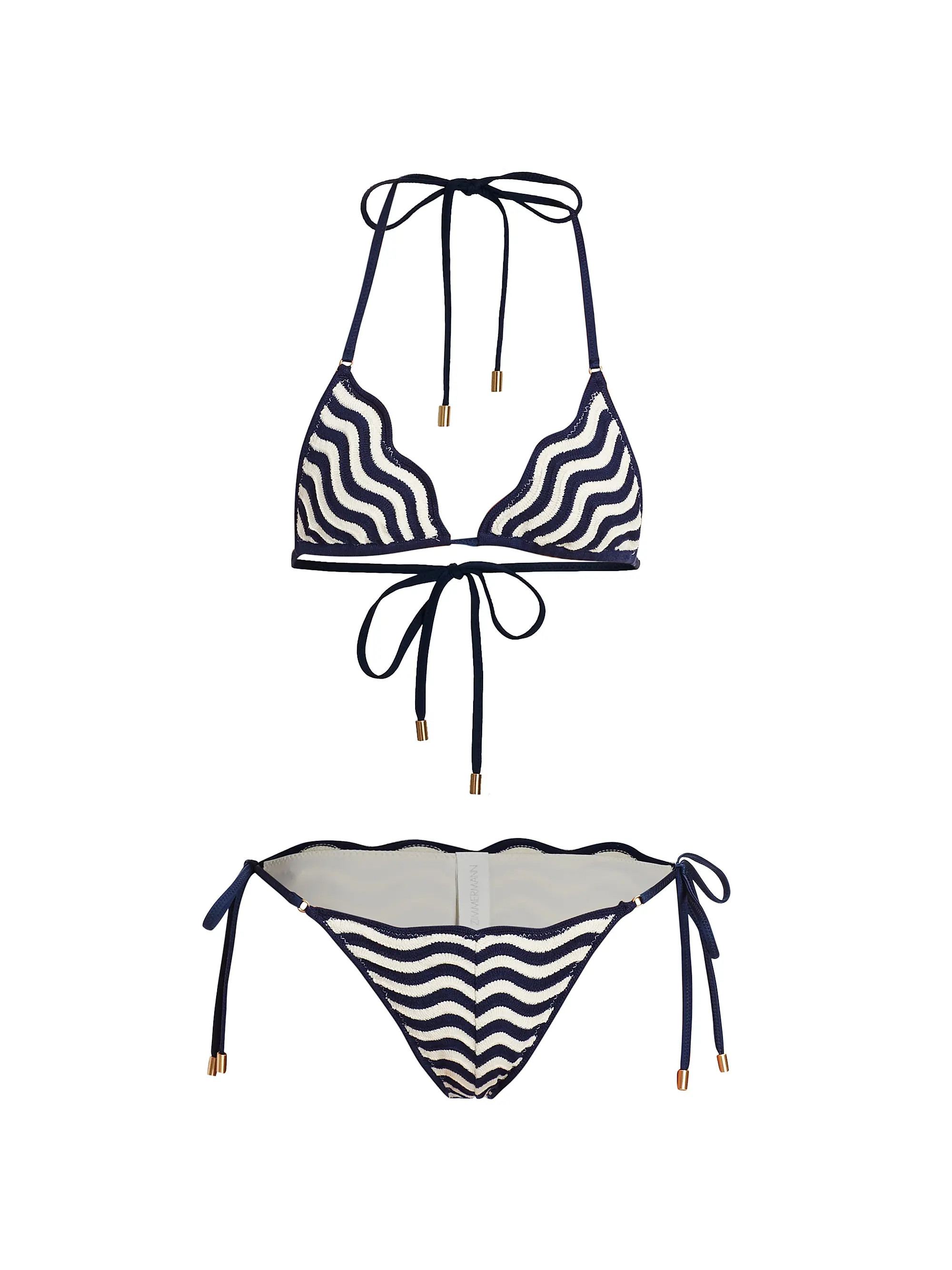 Navy CreamAll Bikini SetsZimmermannJunie Textured Stripe Bikini$275SELECT SIZE Free Shipping on ... | Saks Fifth Avenue