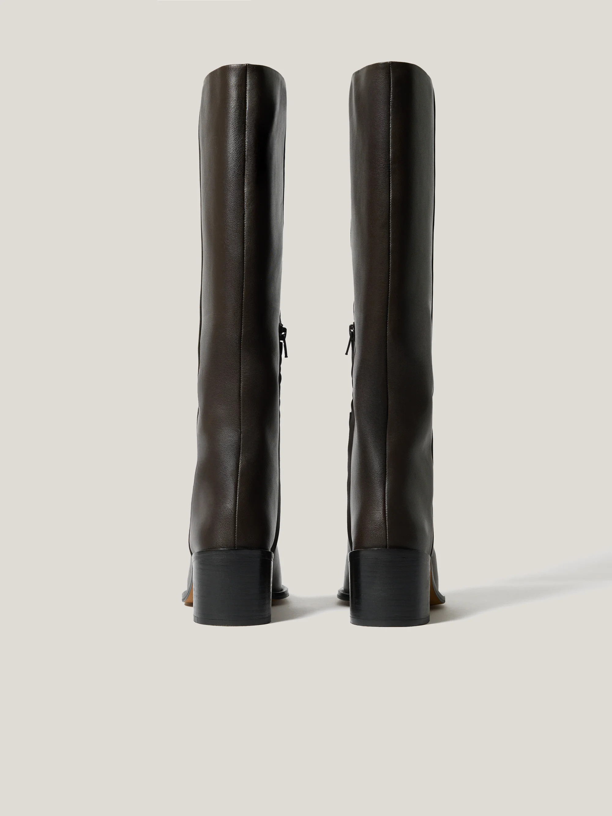 Leather Heeled Riding Boot | Brown | Jigsaw (UK)