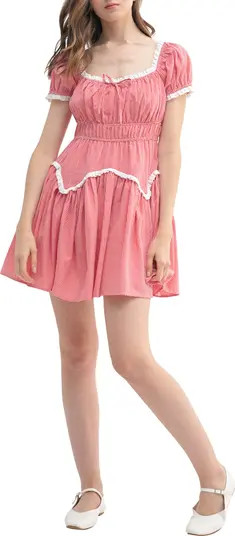 Puff Sleeve Gingham Minidress | Nordstrom