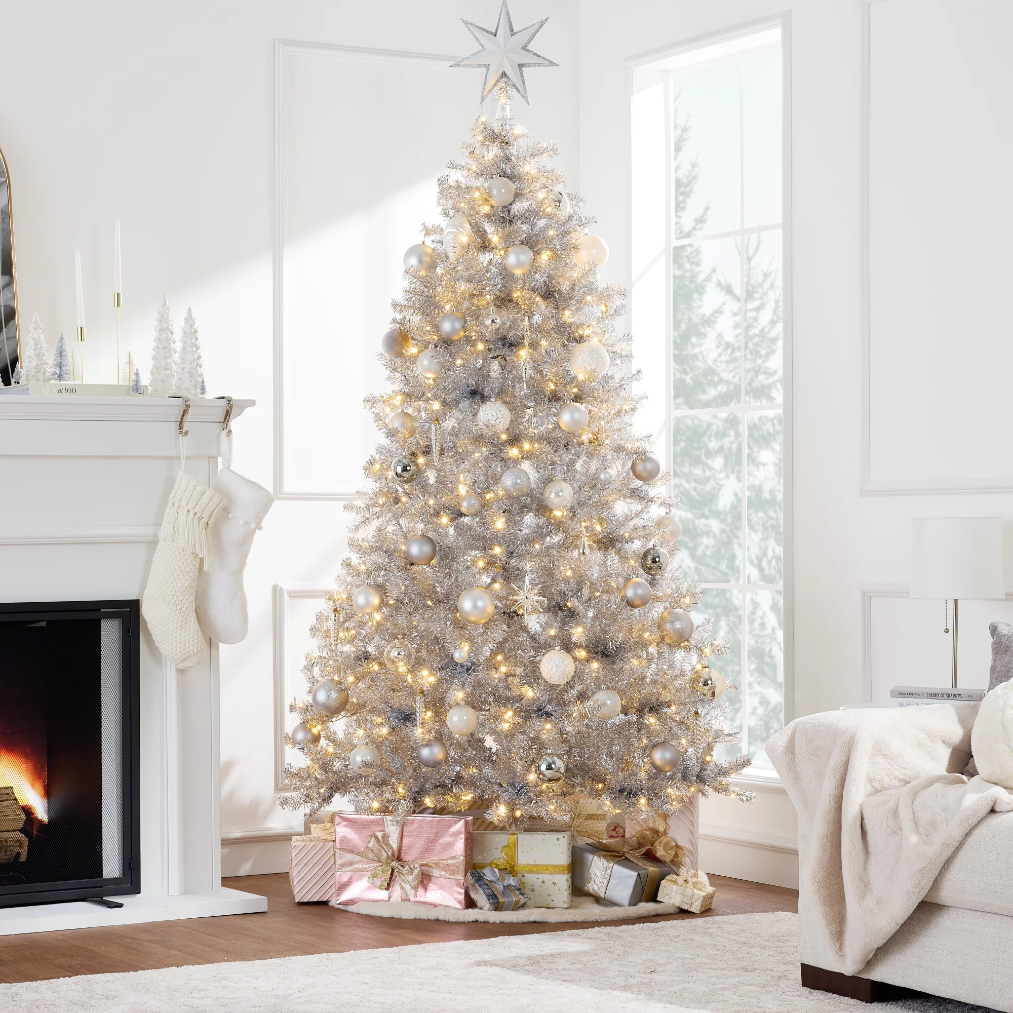 Best Choice Products 6ft Prelit Artificial Tinsel Christmas Tree Festive Holiday Decoration w/ 1,... | Walmart (US)