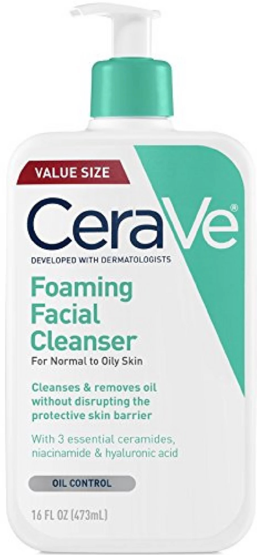Cerave Oil Control Value Size Foaming Facial Cleanser, 16 fl oz | Walmart (US)