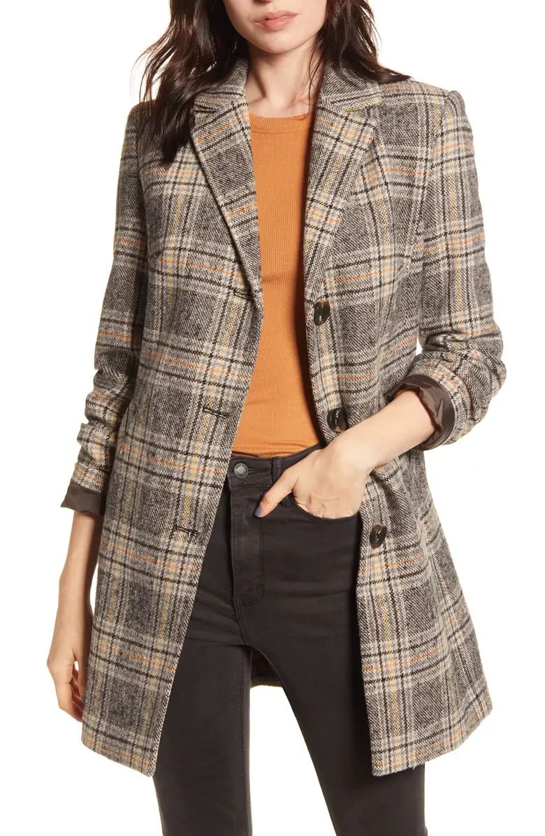 Plaid Button Front Coat | Nordstrom