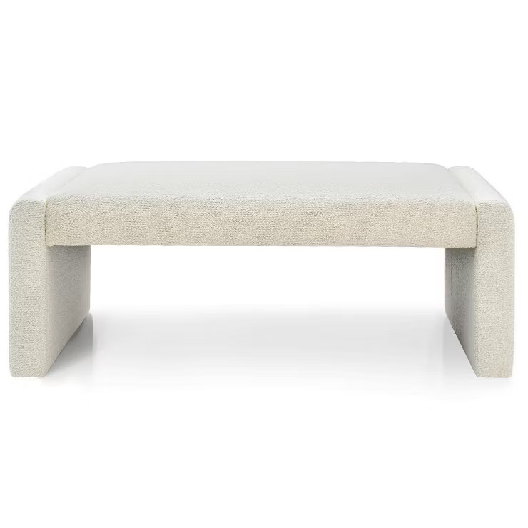 Kaia 47" White Boucle Look Upholstered Bench-The Pop Maison | Target