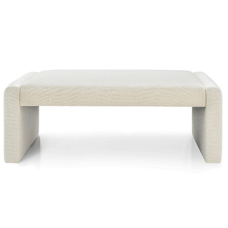 Kaia 47" White Boucle Look Upholstered Bench-The Pop Maison | Target
