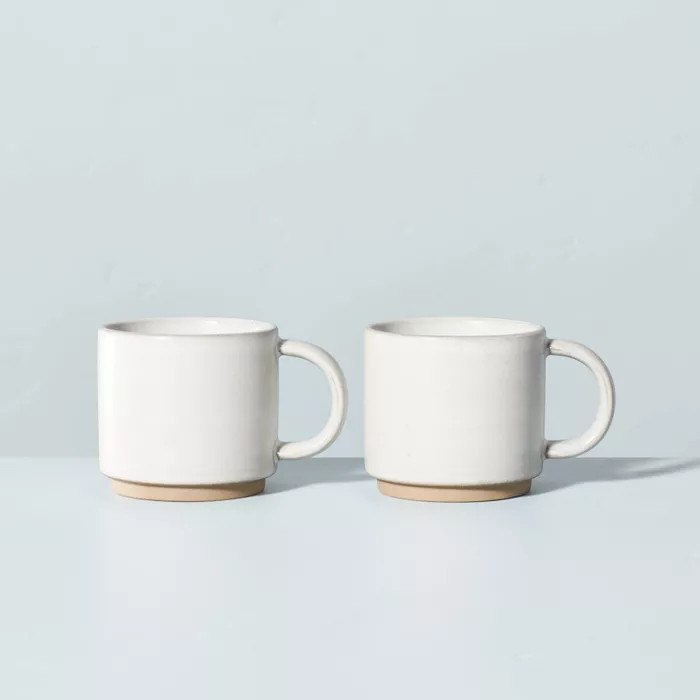 Modern Rim Stoneware Mug Set Sour Cream - Hearth & Hand™ with Magnolia | Target