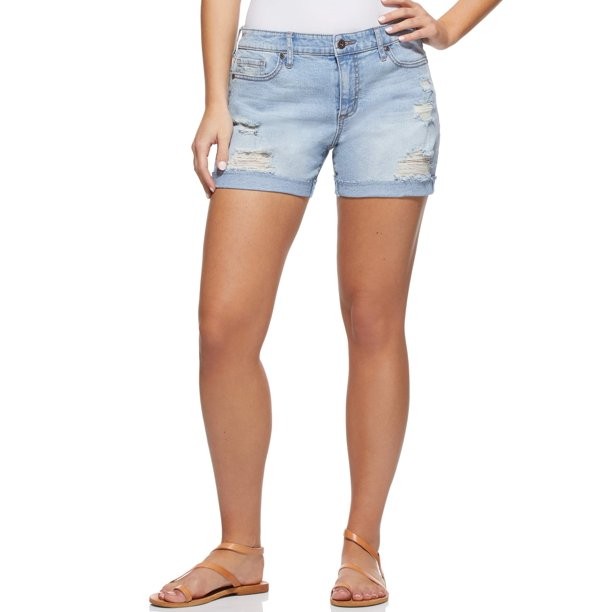 Sofia Jeans By Sofia Vergara Lila Mid Rise Destructed Jean Shorts | Walmart (US)