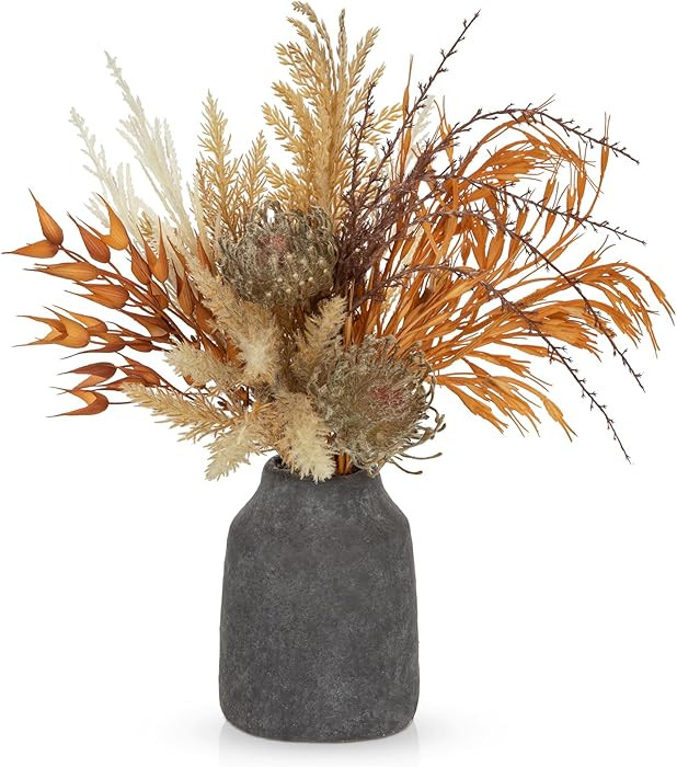 Hollyone Faux Fall Pampas Grass Decor with Vase, Artificial Pampas Grass Flowers Bouquet Plant in... | Amazon (US)