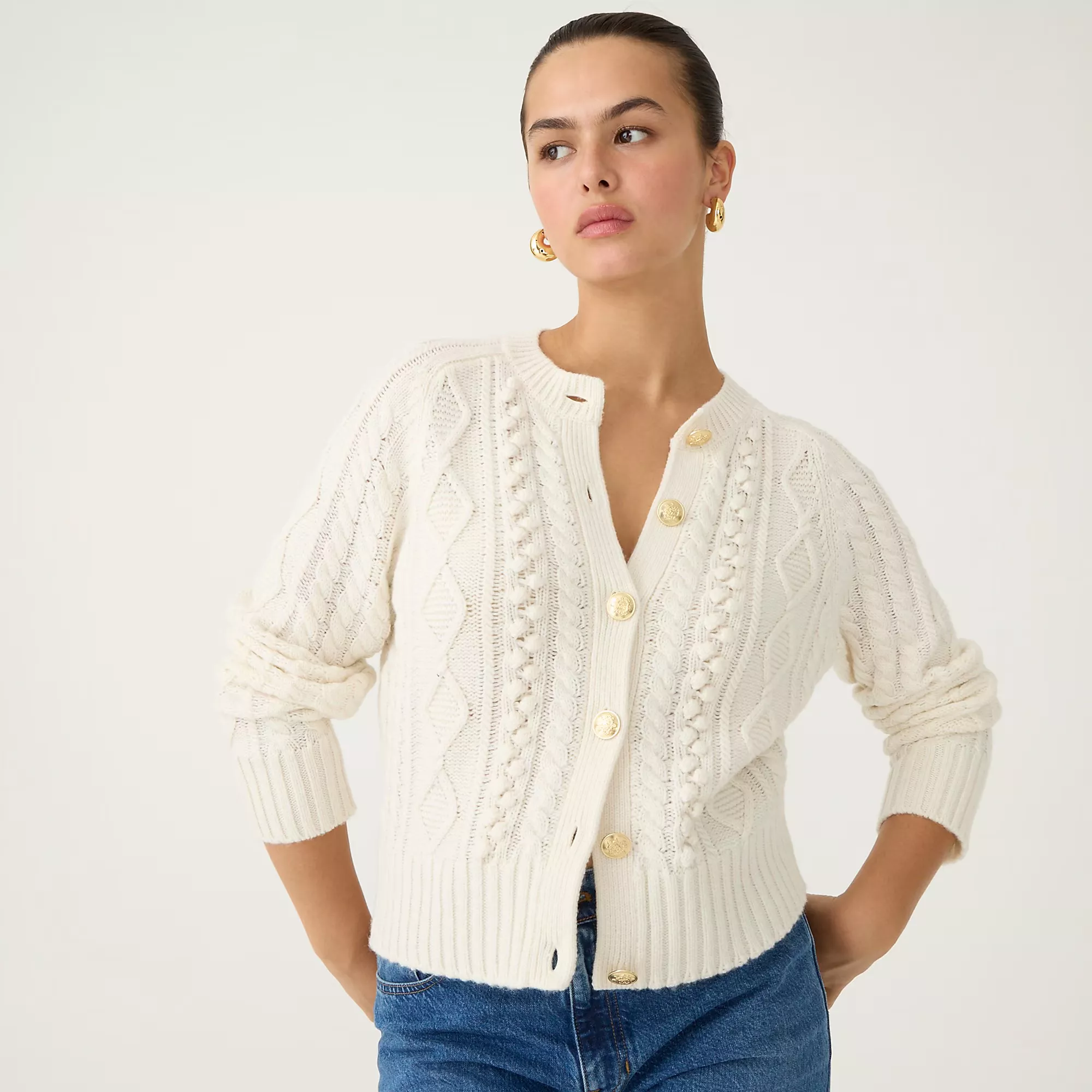 Cable-knit cardigan curated on LTK