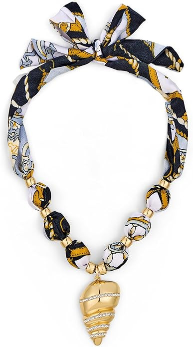 WOWORAMA Colorful Scarf Necklace with Seashell Starfish Charm Necklaces for Women Summer Bandana ... | Amazon (US)