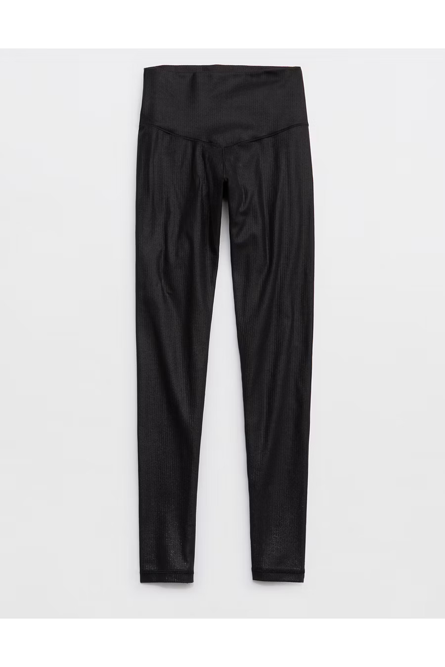 OFFLINE By Aerie Real Me XTRA Rib Foil Legging Women's True Black XXS | Aerie
