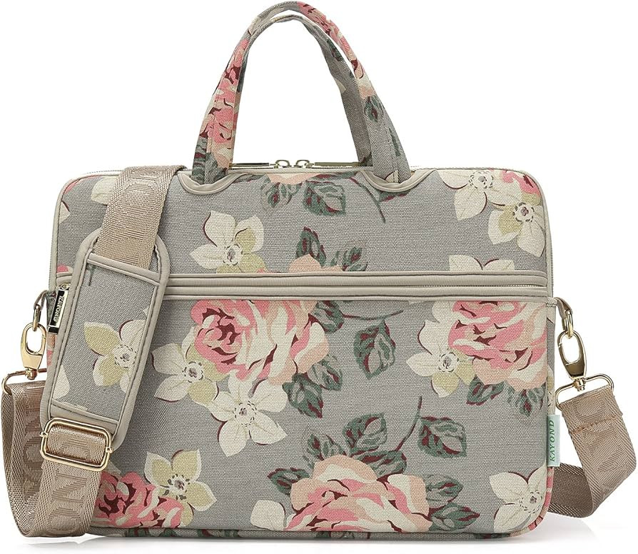 White Rose Patten water resistant Laptop Shoulder Messenger Bag Case Sleeve for 12 Inch 13 Inch L... | Amazon (US)