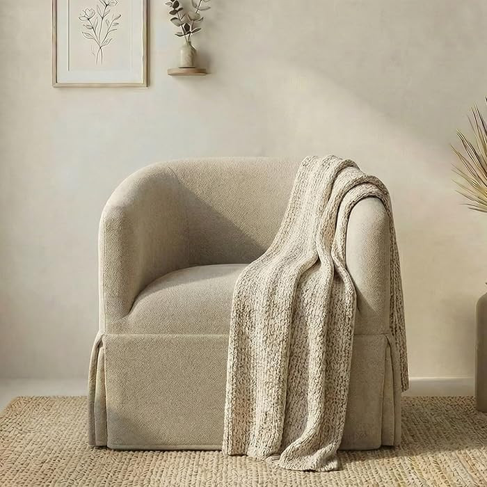 Swivel Accent Chair, 360 Degree Performance Fabric Armchair Modern Barrel Chairs Armchair for Liv... | Amazon (US)