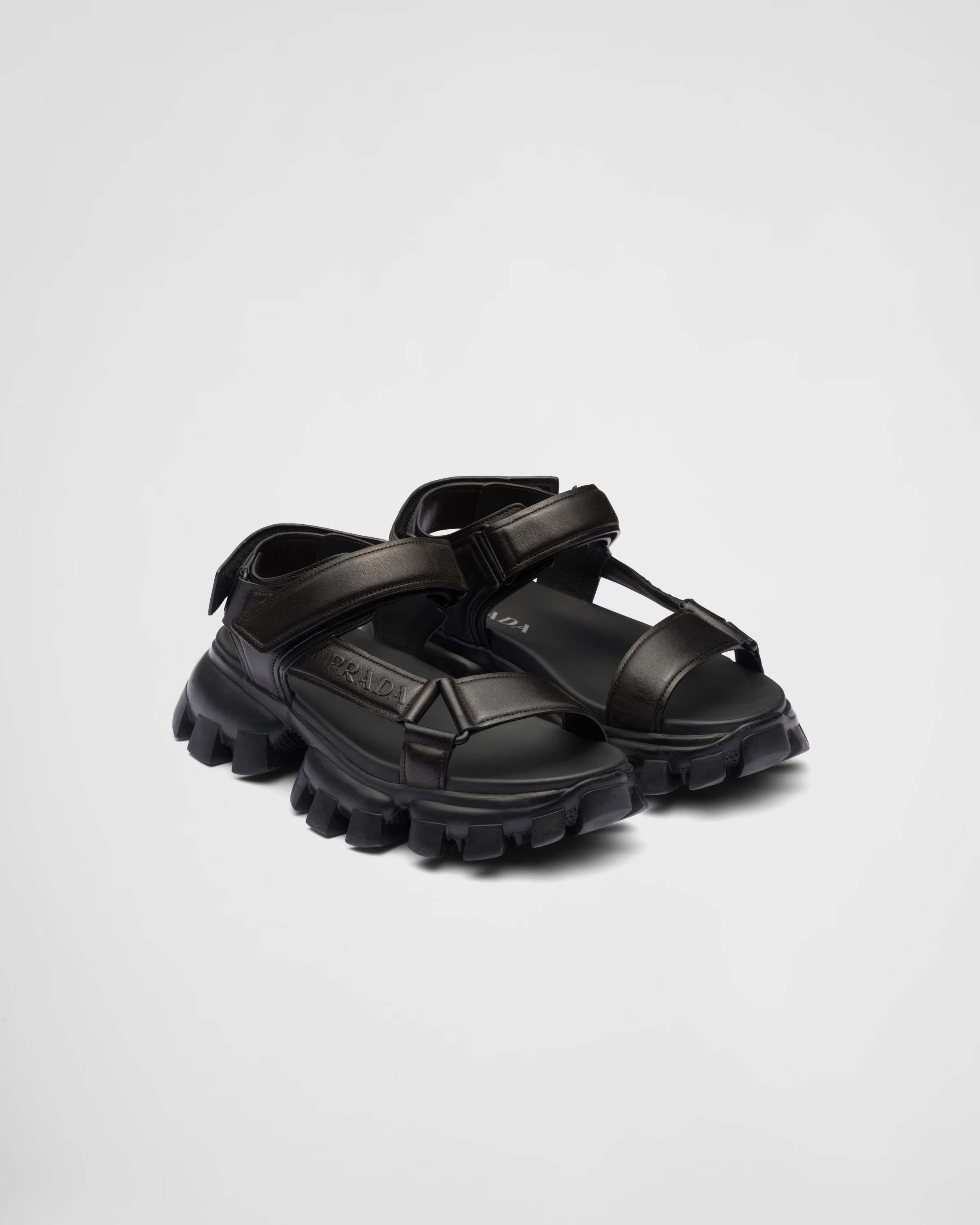 Padded nappa leather sport sandals | Prada Spa US