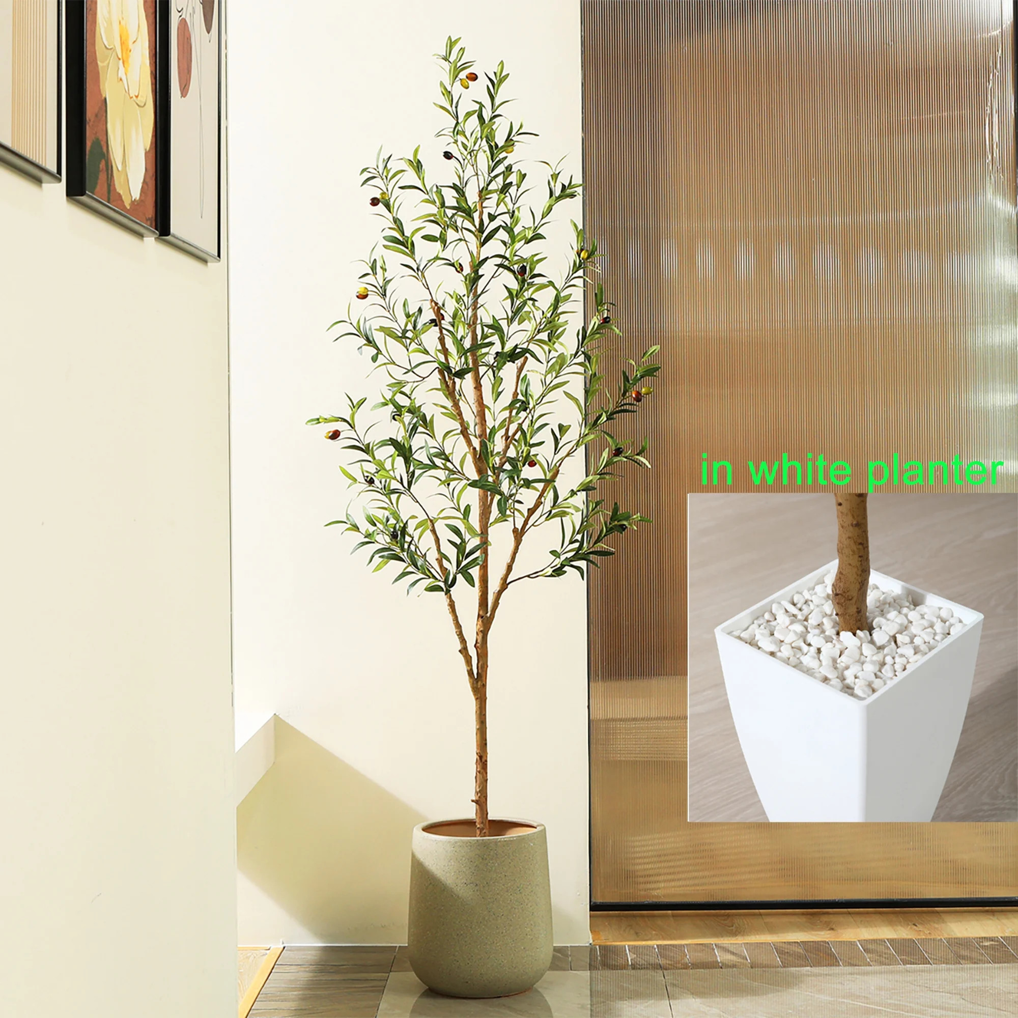 6FT Tall Artificial Olive Tree in Planter, 12 lb Indoor Outdoor Artificial Olive Plants, DR.PLANZ... | Walmart (US)