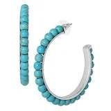 Jessica Simpson Faux Turquoise Half Hoop Earrings | Walmart (US)