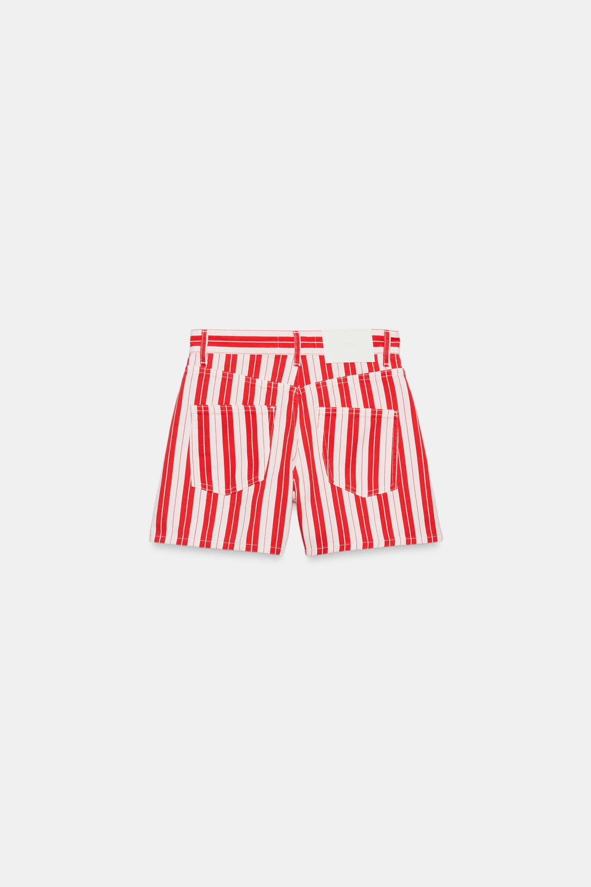STRIPED MOM FIT SHORTS | Zara Canada