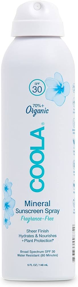 COOLA Organic Mineral Sunscreen SPF 30 Sunblock Spray, Dermatologist Tested Skin Care for Daily P... | Amazon (US)