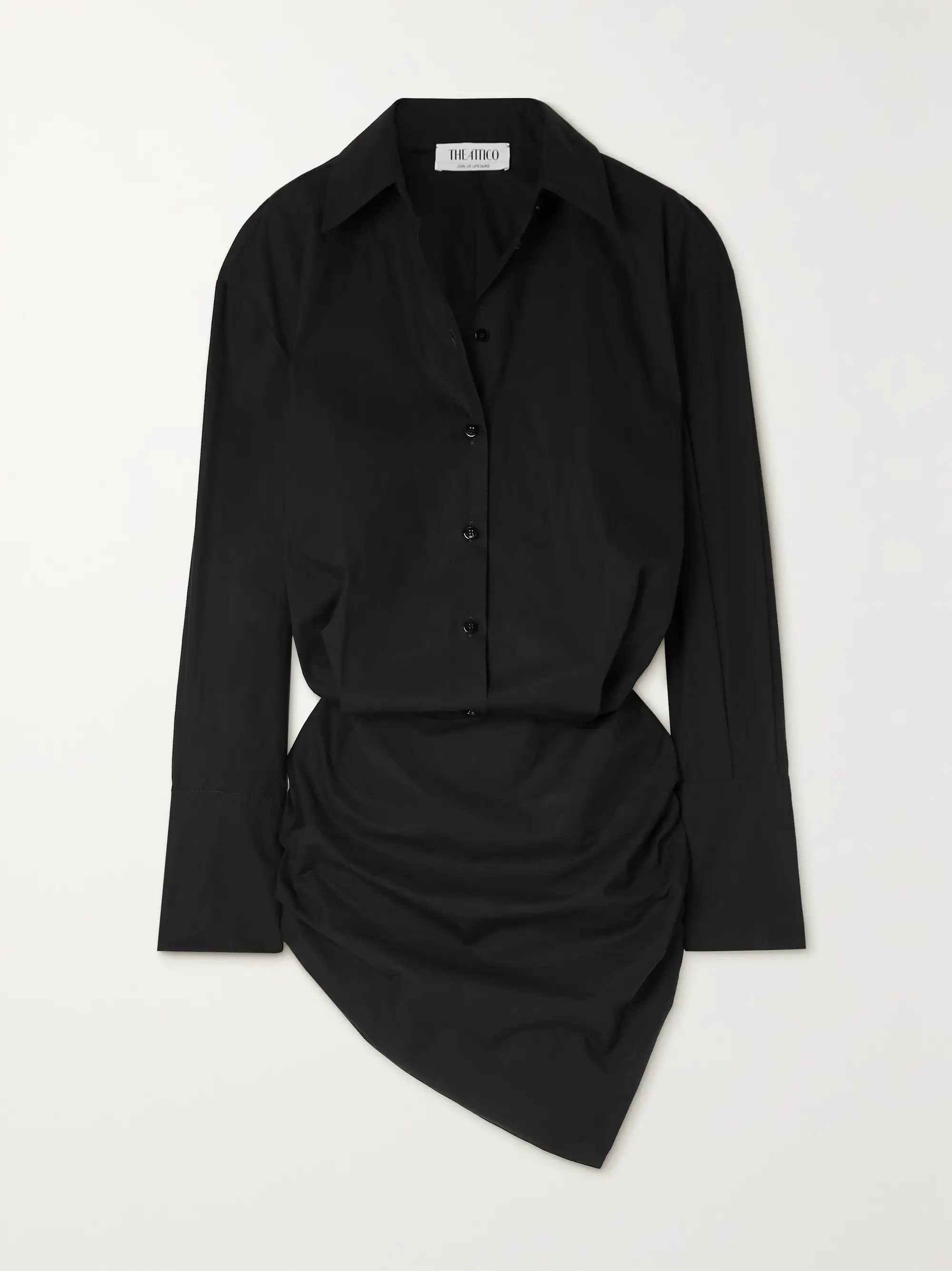 Hatty asymmetric cotton-poplin mini shirt dress | NET-A-PORTER (UK & EU)