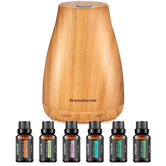 InnoGear Essential Oil Diffuser with Oils, 150ml Aromatherapy Diffuser with 6 Essential Oils Set,... | Amazon (US)