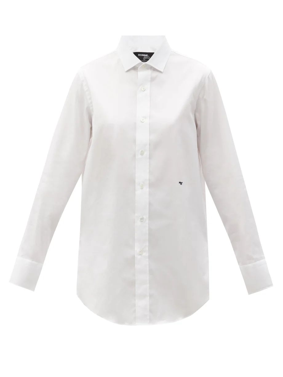 Logo-embroidered cotton-twill shirt | HommeGirls | Matches (UK)