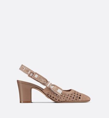 Dior & Moi Slingback Pump Nude Mesh Cannage Embroidery | DIOR | Dior Couture