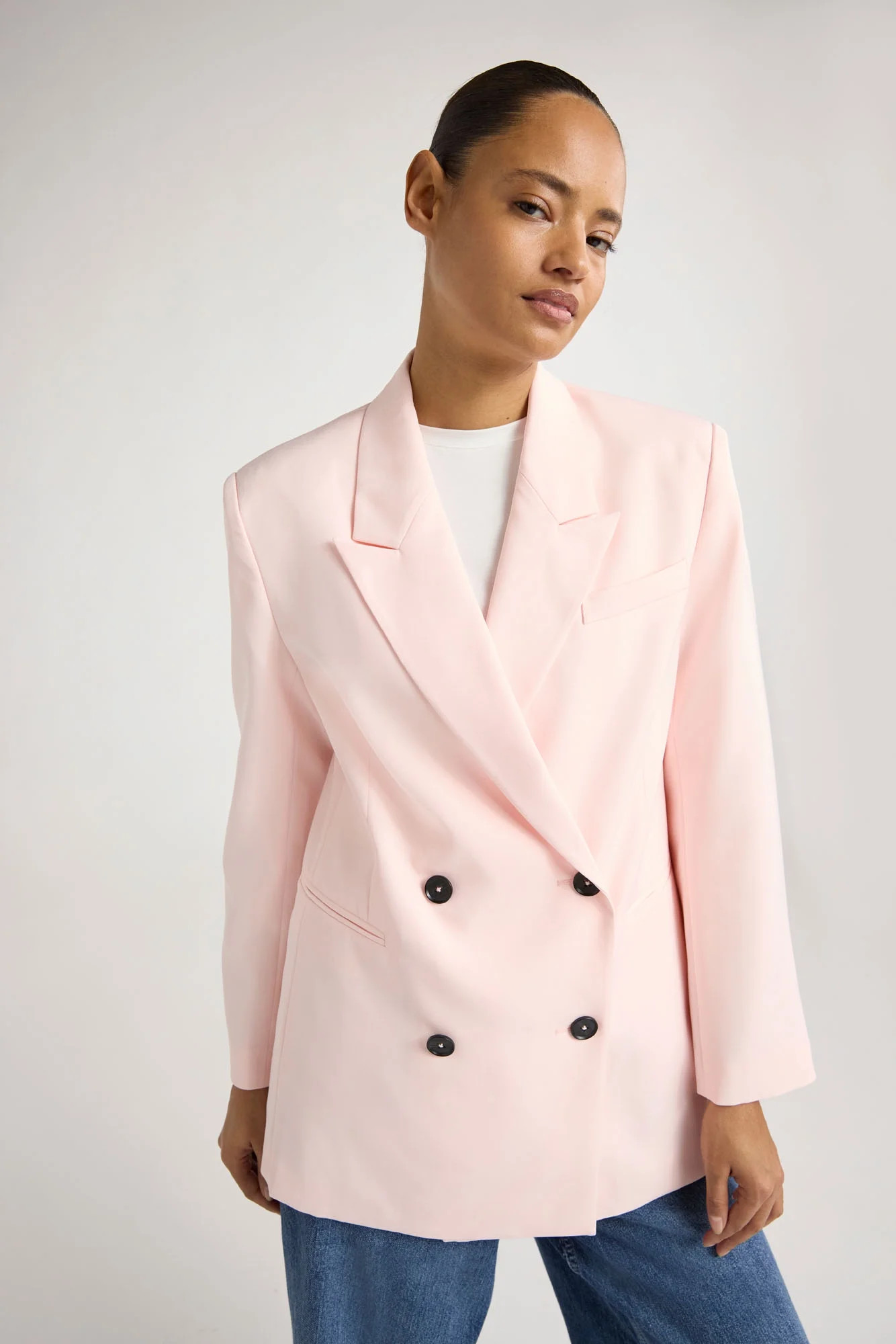 Scoop Women's and Women's Plus Ultimate Crepe Slouchy Double Breasted Blazer, Sizes XS-4X | Walmart (US)