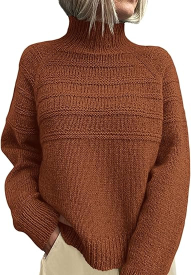 PRETTYGARDEN Women's Turtleneck Sweaters 2025 Fall Chunky Knit Pullover Long Sleeve Jumper Tops T... | Amazon (US)