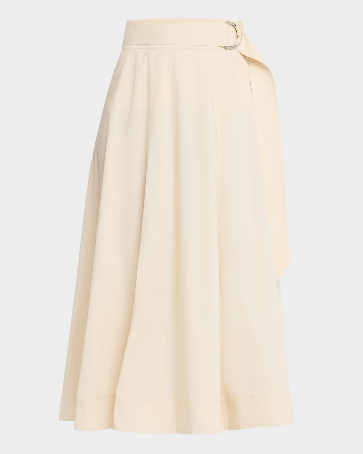 Facia Belted A-Line Midi Skirt | Neiman Marcus