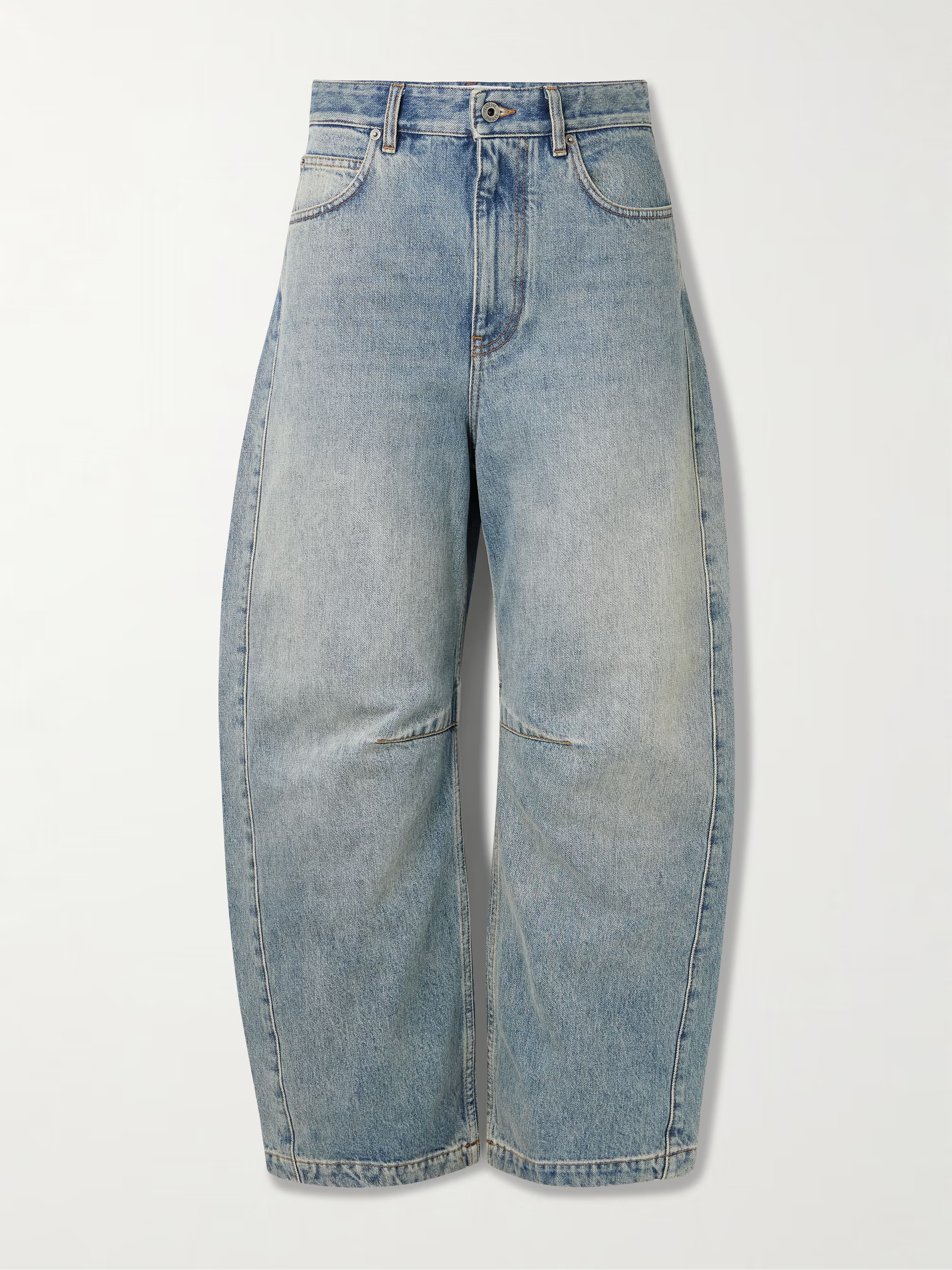 Embroidered high-rise barrel-leg jeans | NET-A-PORTER (US)