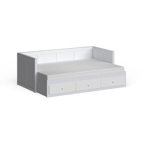 Furniture of America Daja Cottage Full Solid Wood Storage Daybed - White | Bed Bath & Beyond