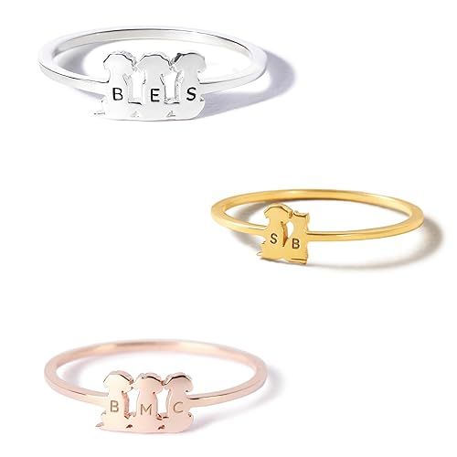 Pesonalized Dog Name Ring, Dainty Stackable Rings Mothers Day, Cat Lover Rings, Pet Memorial Ring... | Amazon (US)