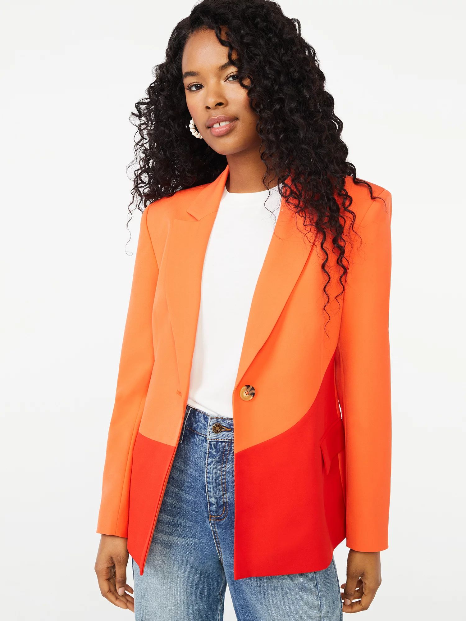 Scoop Women's Long Sleeve Color Block Blazer | Walmart (US)