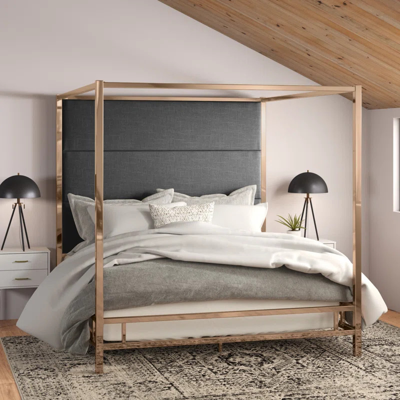 Moyers Upholstered Metal Canopy Bed | Wayfair North America