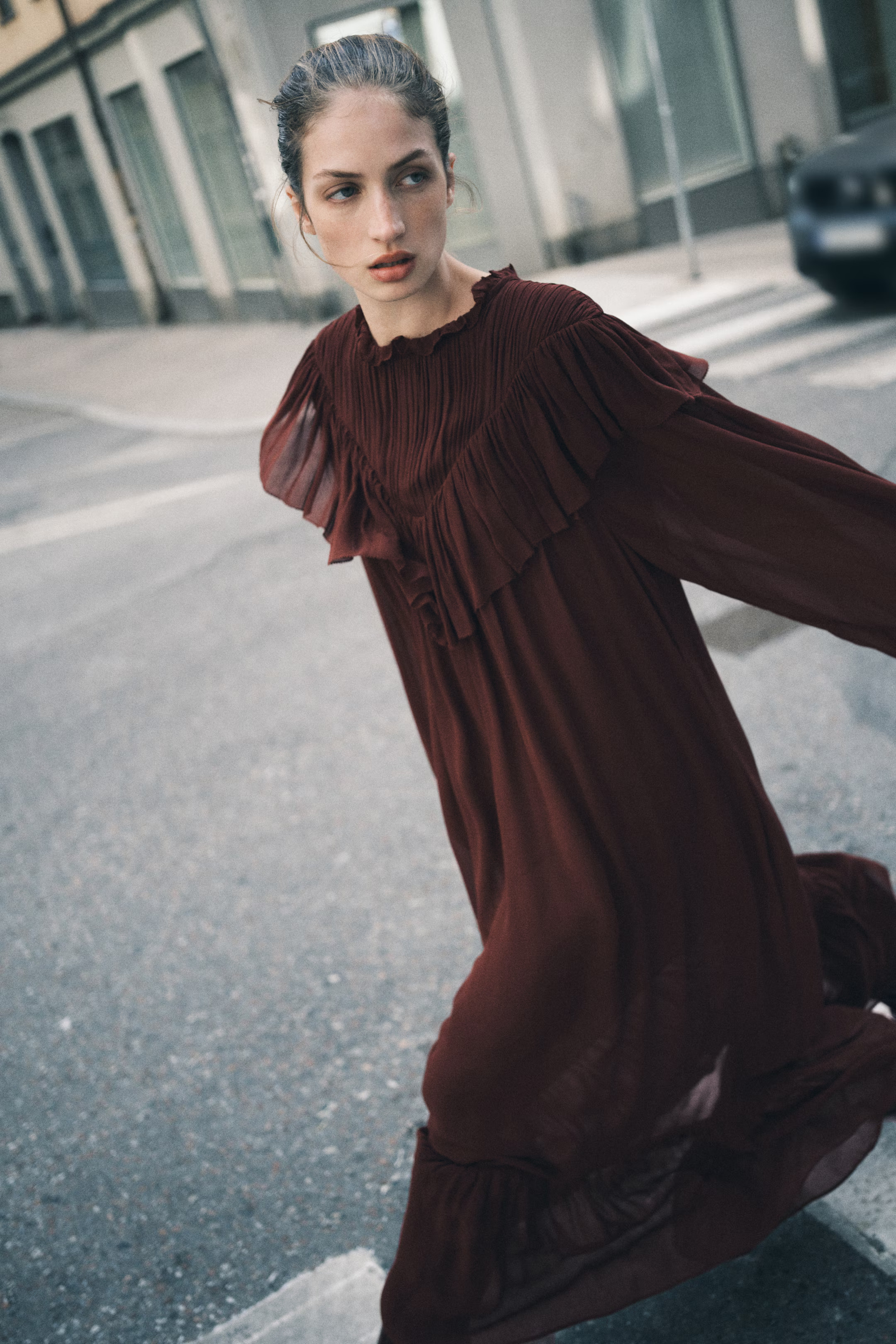 Frill-trimmed chiffon dress | H&M (UK, MY, IN, SG, PH, TW, HK)