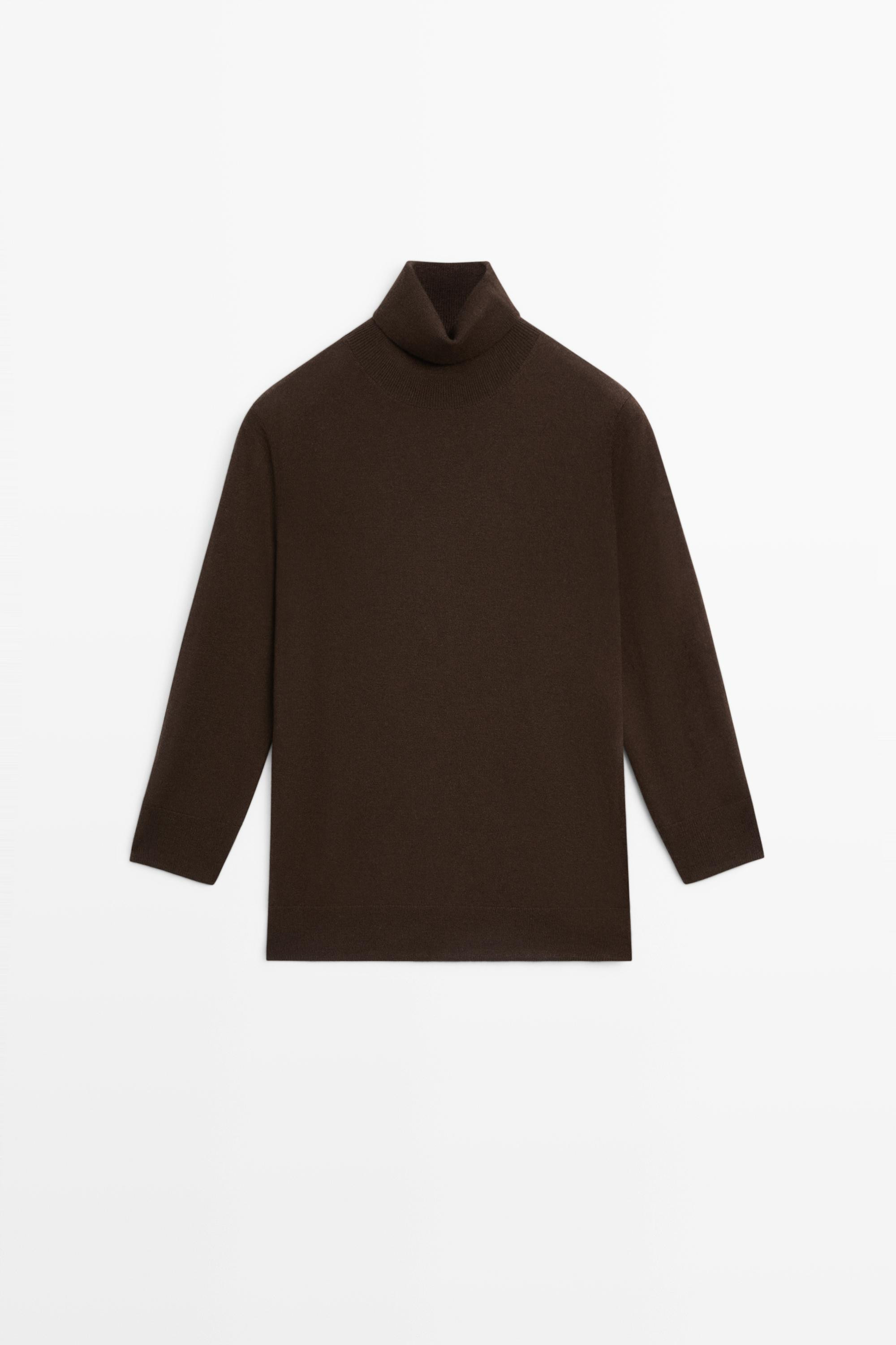 Wool blend turtleneck knit sweater | Massimo Dutti UK