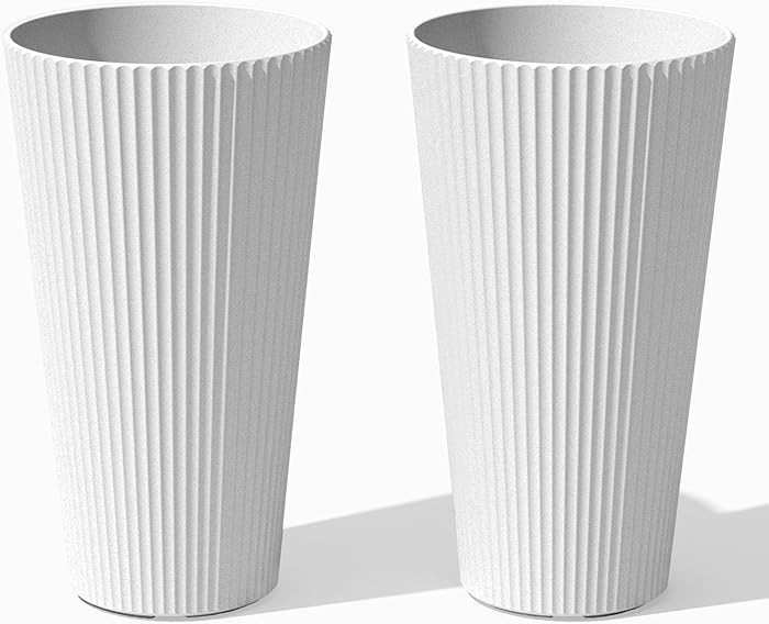 Amazon.com: Veradek Demi Series Tall Planter for Porch, Patio, Backyard | Durable Plastic-Stone C... | Amazon (US)