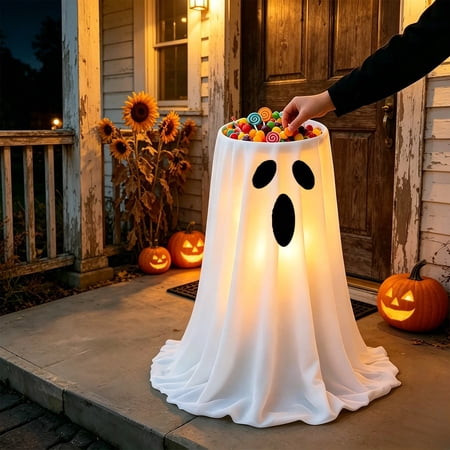 Halloween Ghost Candy Bowl Floor Stand with Lights Large Remote Controlled Halloween Party Decoration for Treat Distribution | Walmart (US)