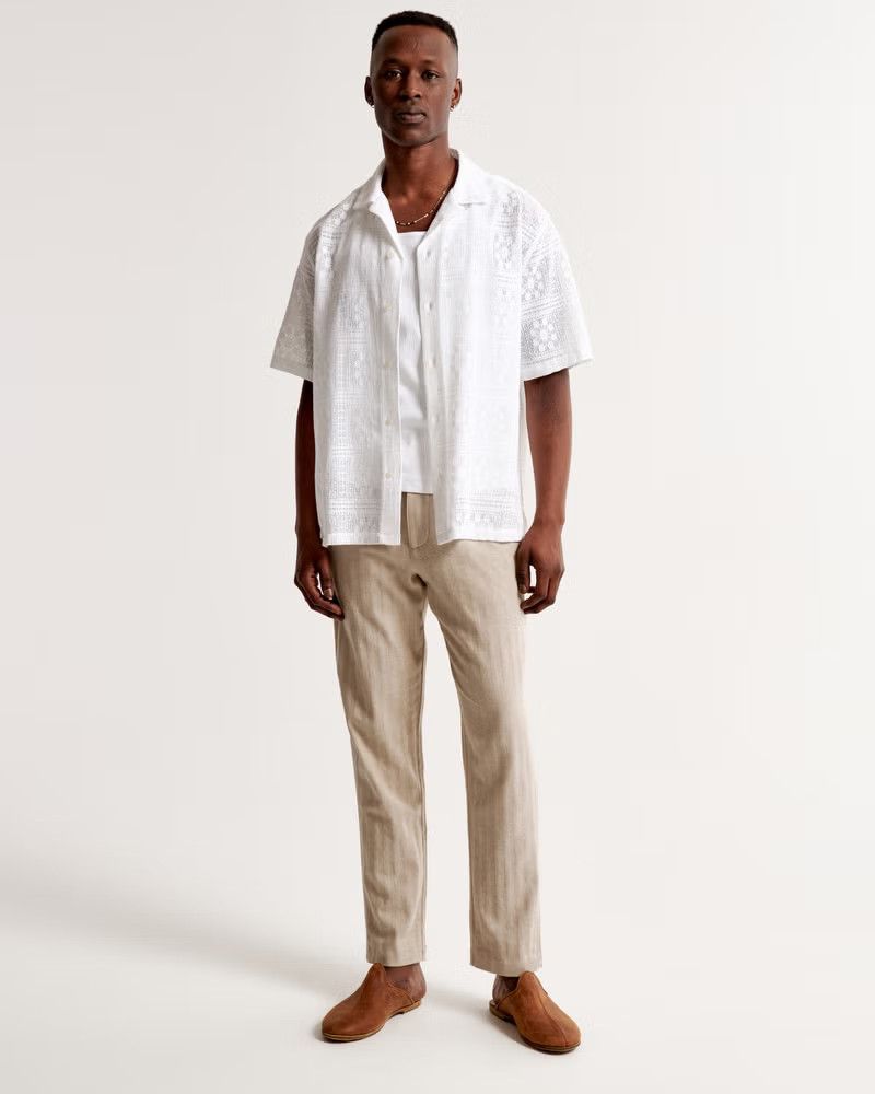 Fixed Waist Linen-Blend Pant | Abercrombie & Fitch (US)