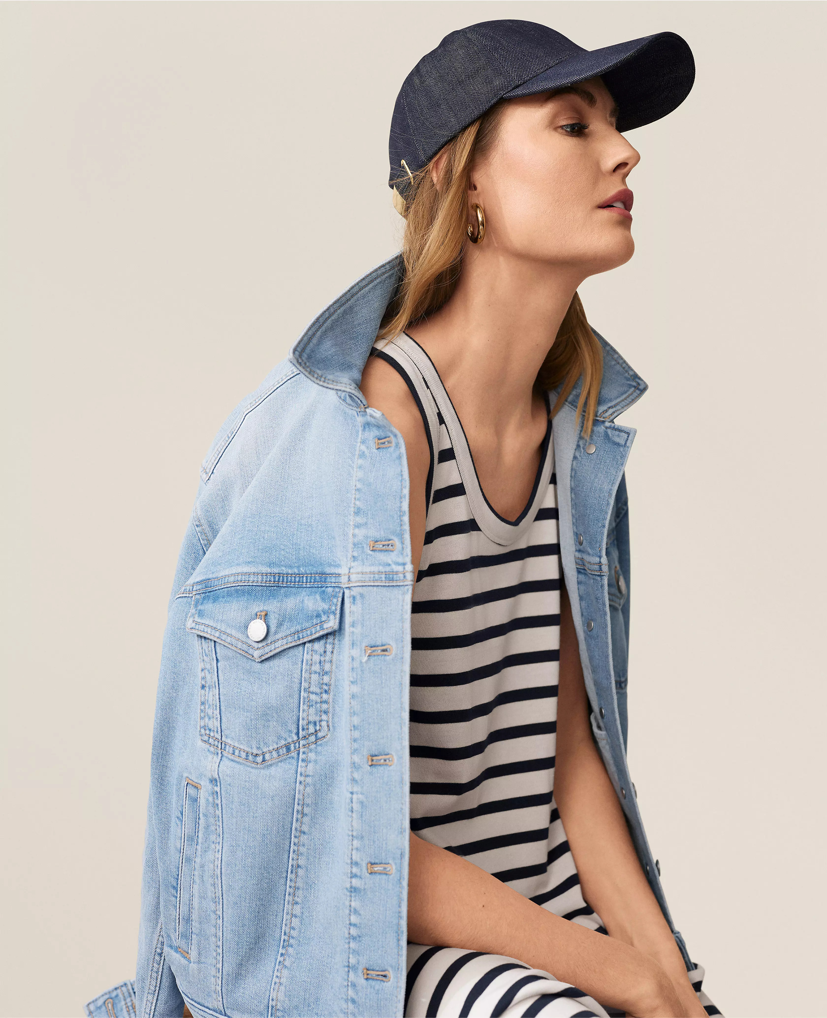 AT Weekend Denim Baseball Cap | Ann Taylor (US)