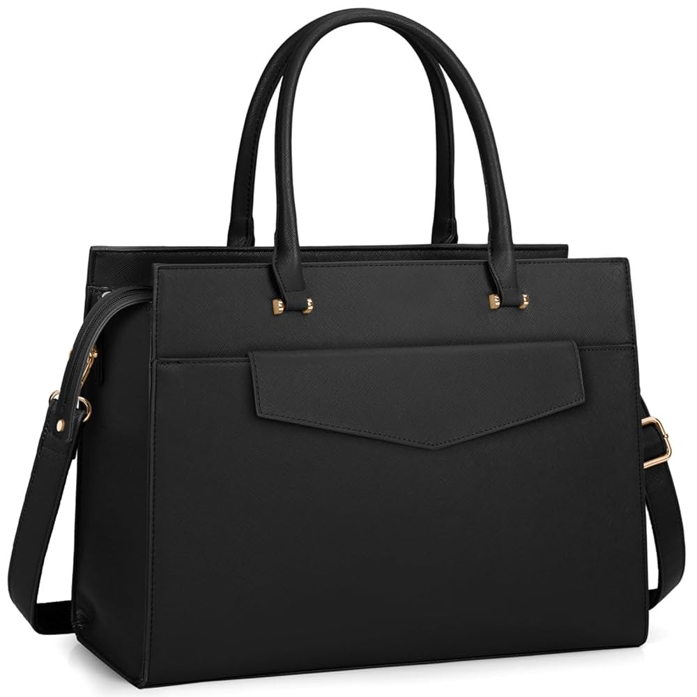 Laptop Bag for Women 15.6 inch Leather Tote Bag 2pcs Set Professional Work Bag with Clutch Purse ... | Amazon (US)