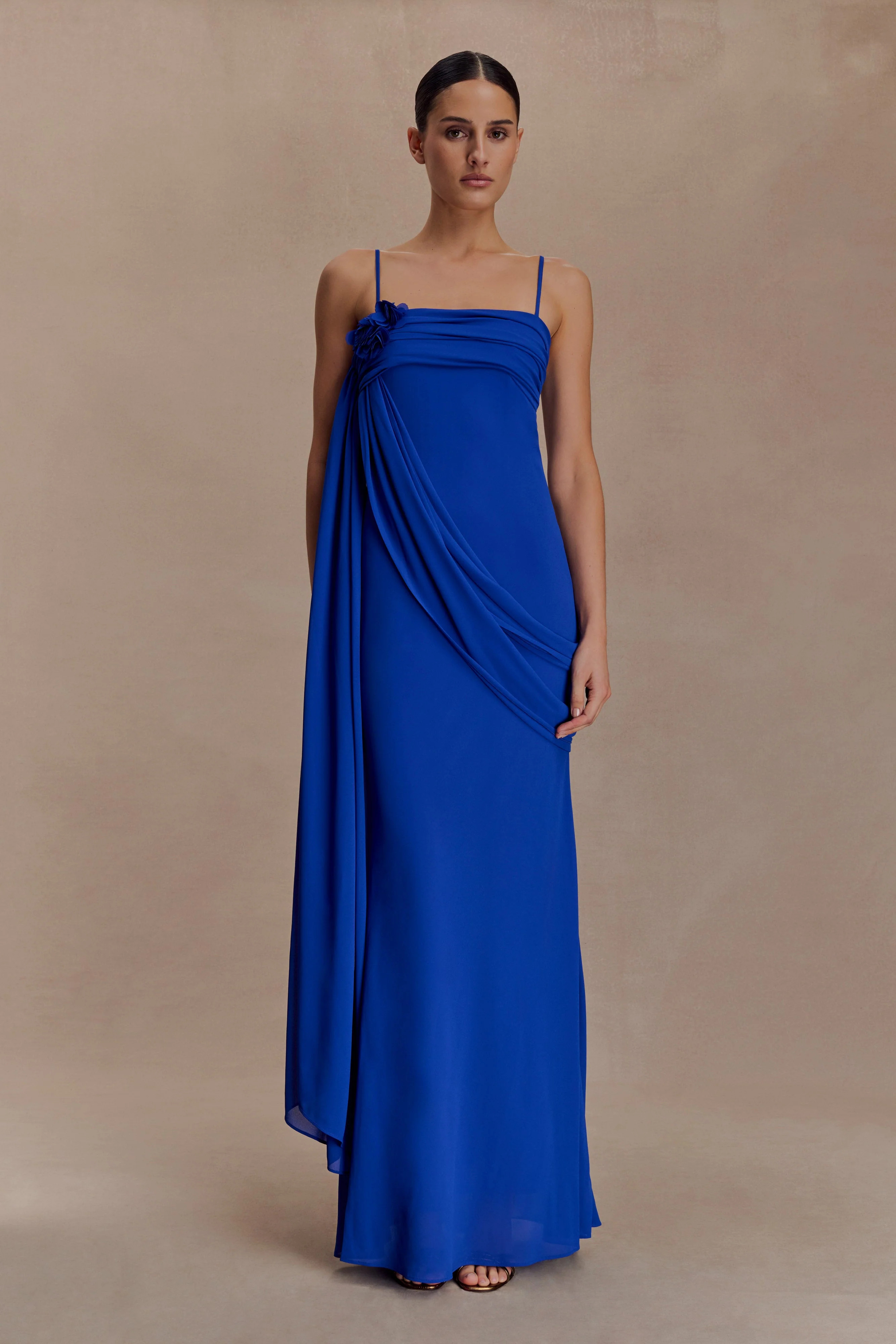 Leena Chiffon Maxi Dress - Cobalt | MESHKI US