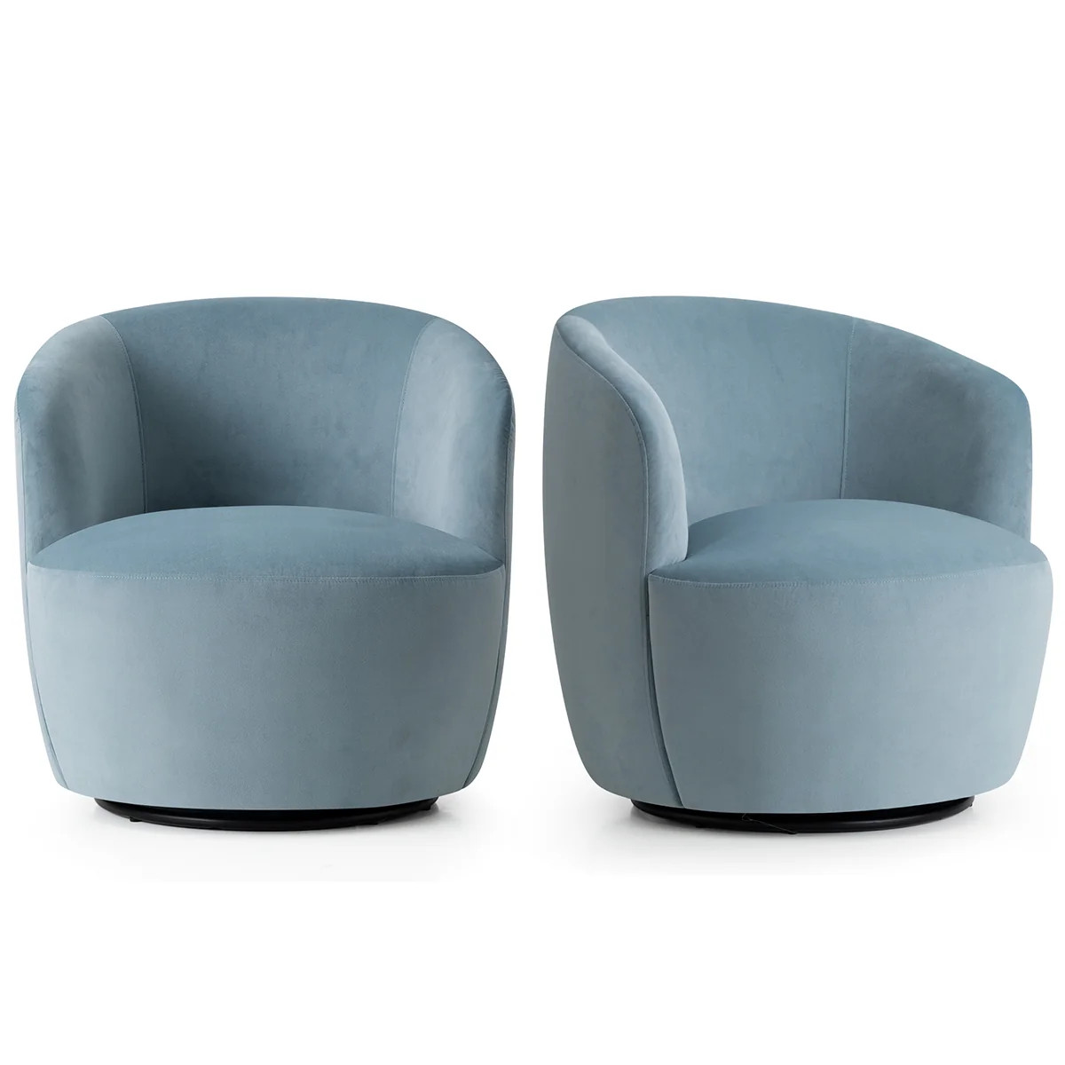Bella Modern Small Velvet Swivel Barrel Chair (1-Piece) | Pop Maison