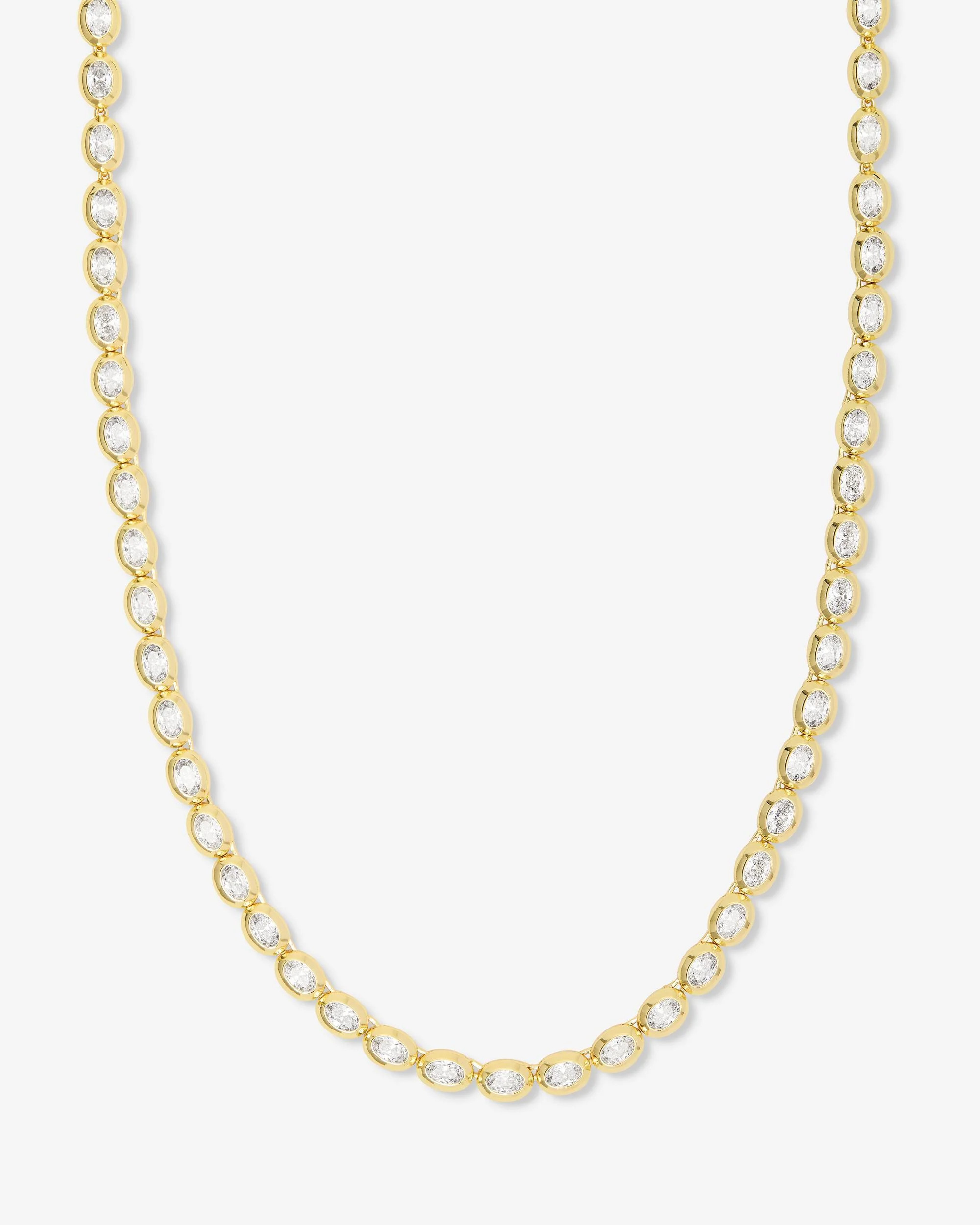 She's a Boss Gold Bezel Tennis Necklace | Melinda Maria Jewelry