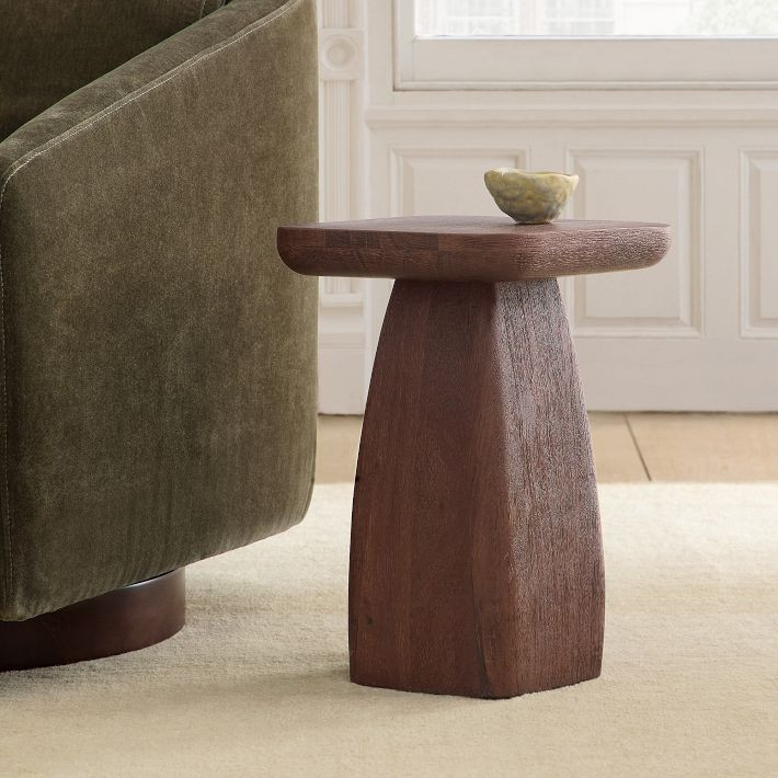 Quince Solid Wood Pedestal Side Table (12") | West Elm (US)