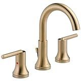 Delta Faucet Trinsic Widespread Bathroom Faucet 3 Hole, Gold Bathroom Faucet, Diamond Seal Technolog | Amazon (US)