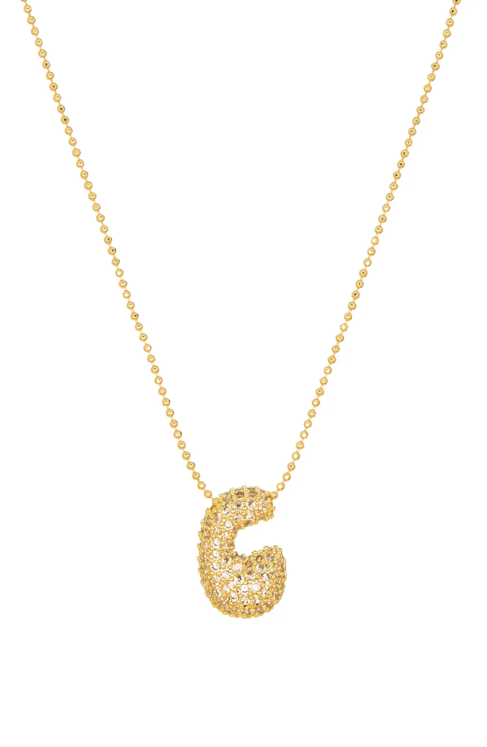 MARLYN SCHIFF Pavé Bubble Initial Pendant Necklace | Nordstrom | Nordstrom