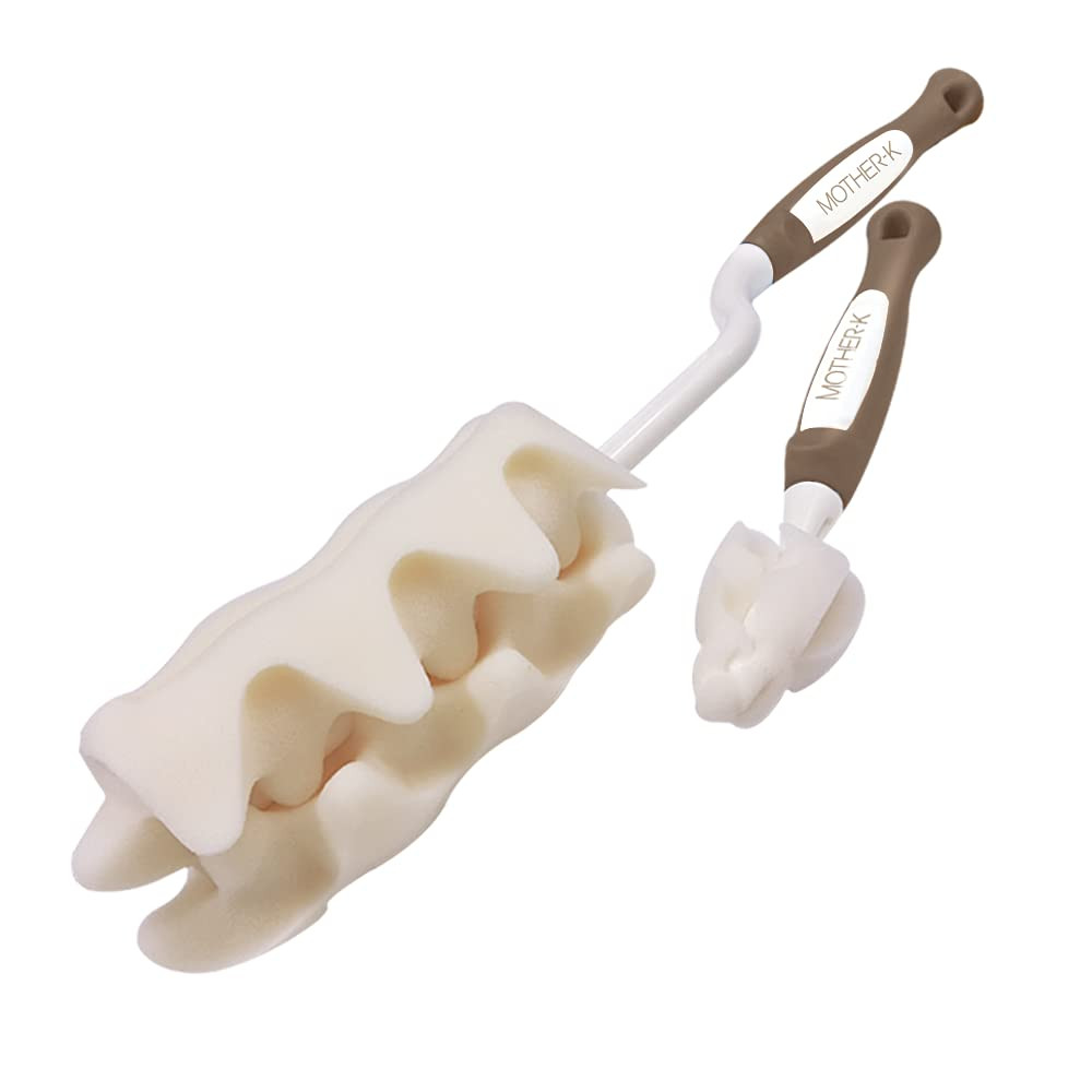 MOTHER-K Rotating Sponge Bottle Brush 2 Kinds of Sets, Sponge Brush for Bottle Cleaning Water Bottle | Amazon (US)