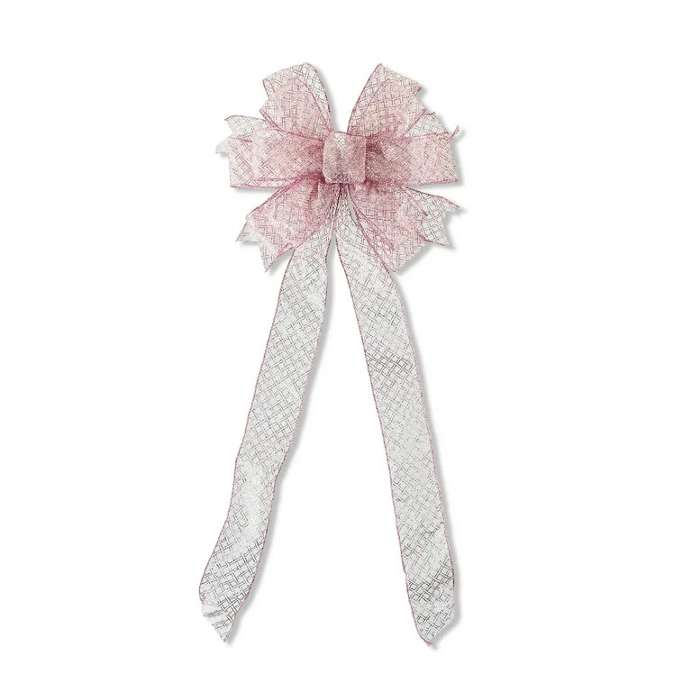 Pink and Gold Edge Bow, 14 in, by Holiday Time | Walmart (US)