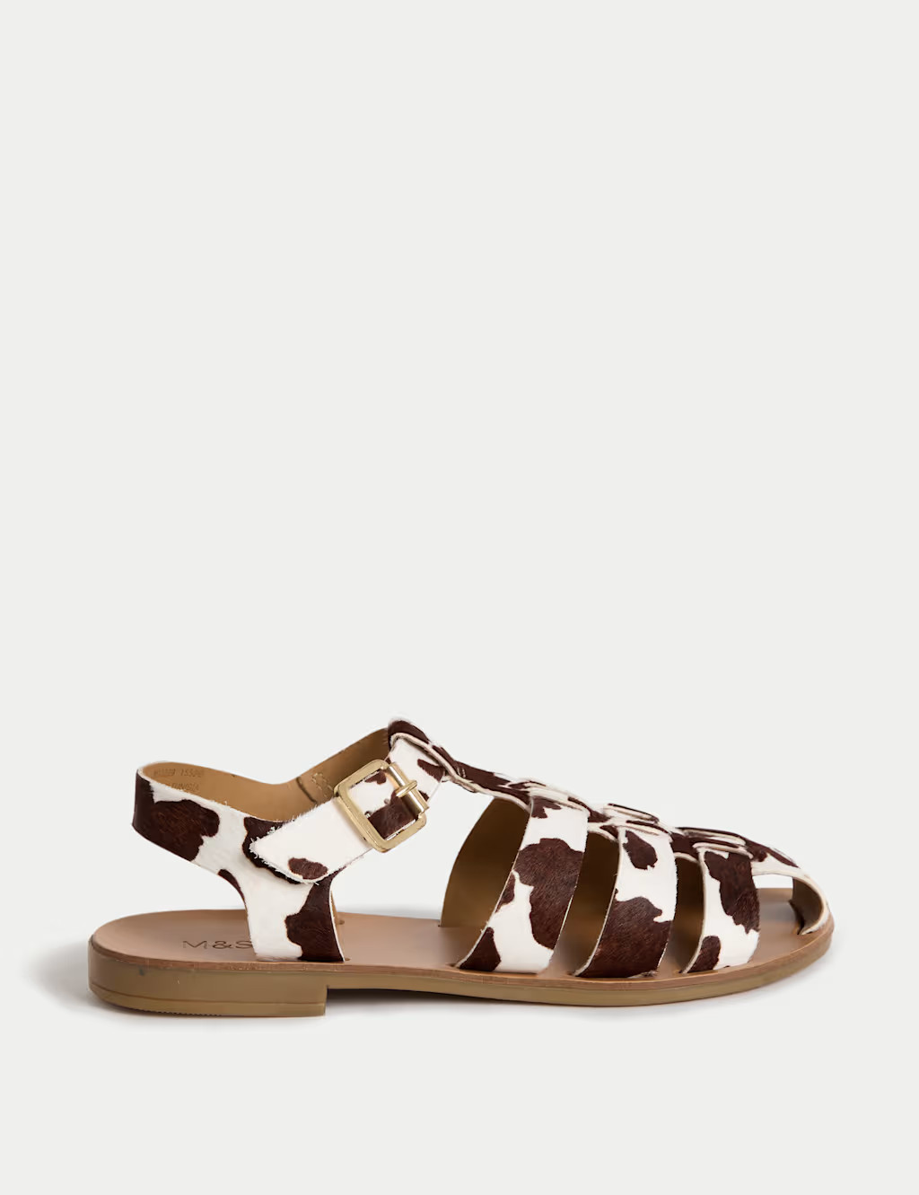 Leather Cow Print Ankle Strap Fisherman Sandals | Marks & Spencer (UK)